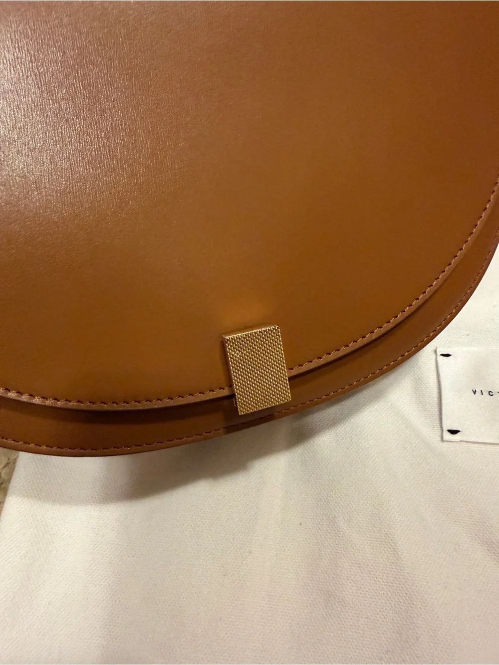 Victoria Beckham half moon Shoulder Bag in Cognac